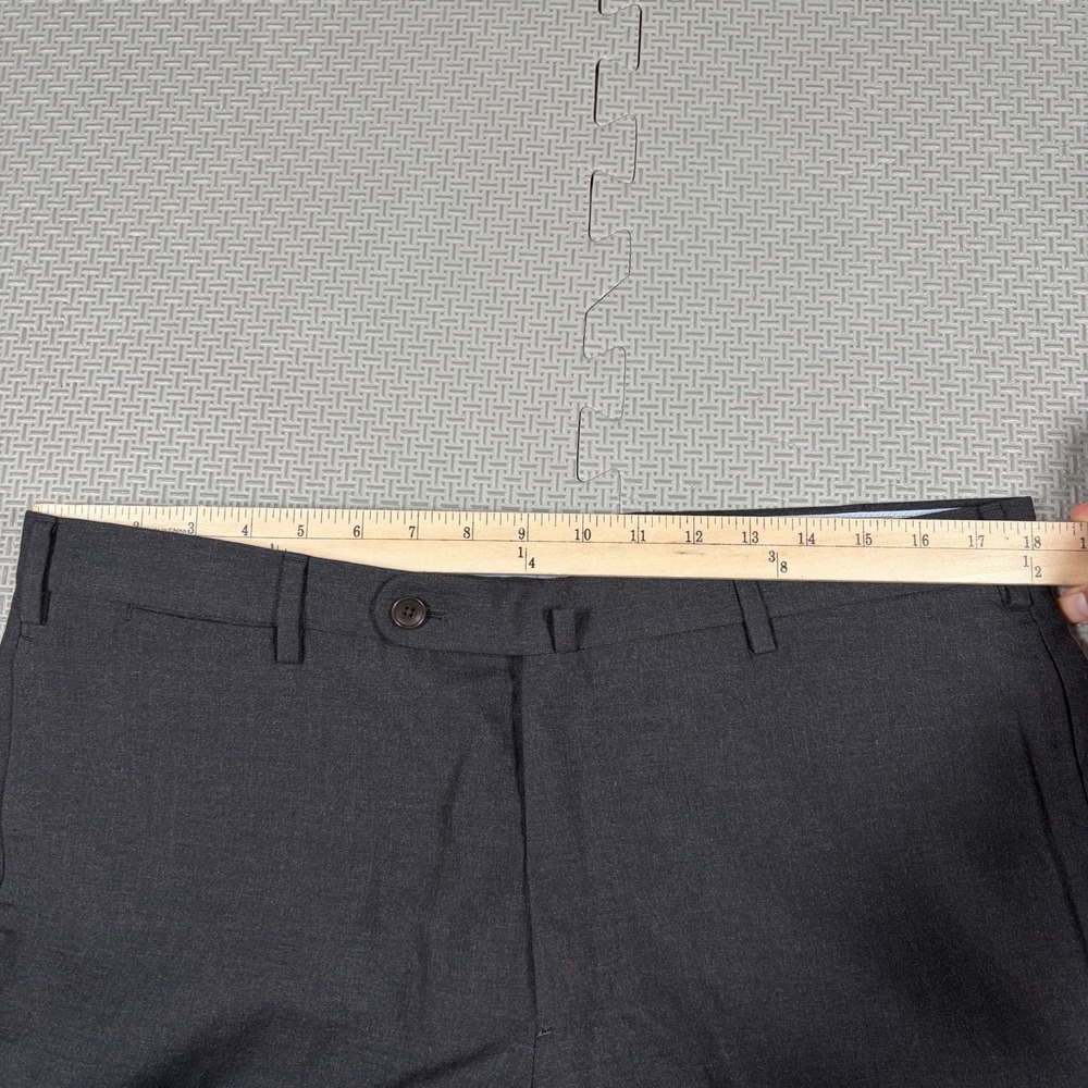 Sid Mashburn Black Wool Straight Leg Men's Dress Pants Flat Front Sz 52 36x30 - Picture 2 of 11